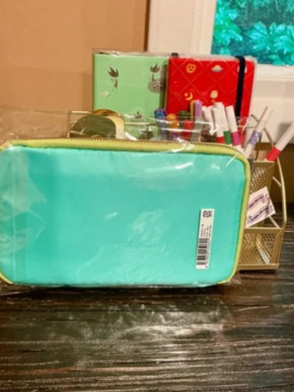 Hobonichi Techo Drawer Pouch Ane (sister); Aqua Lime